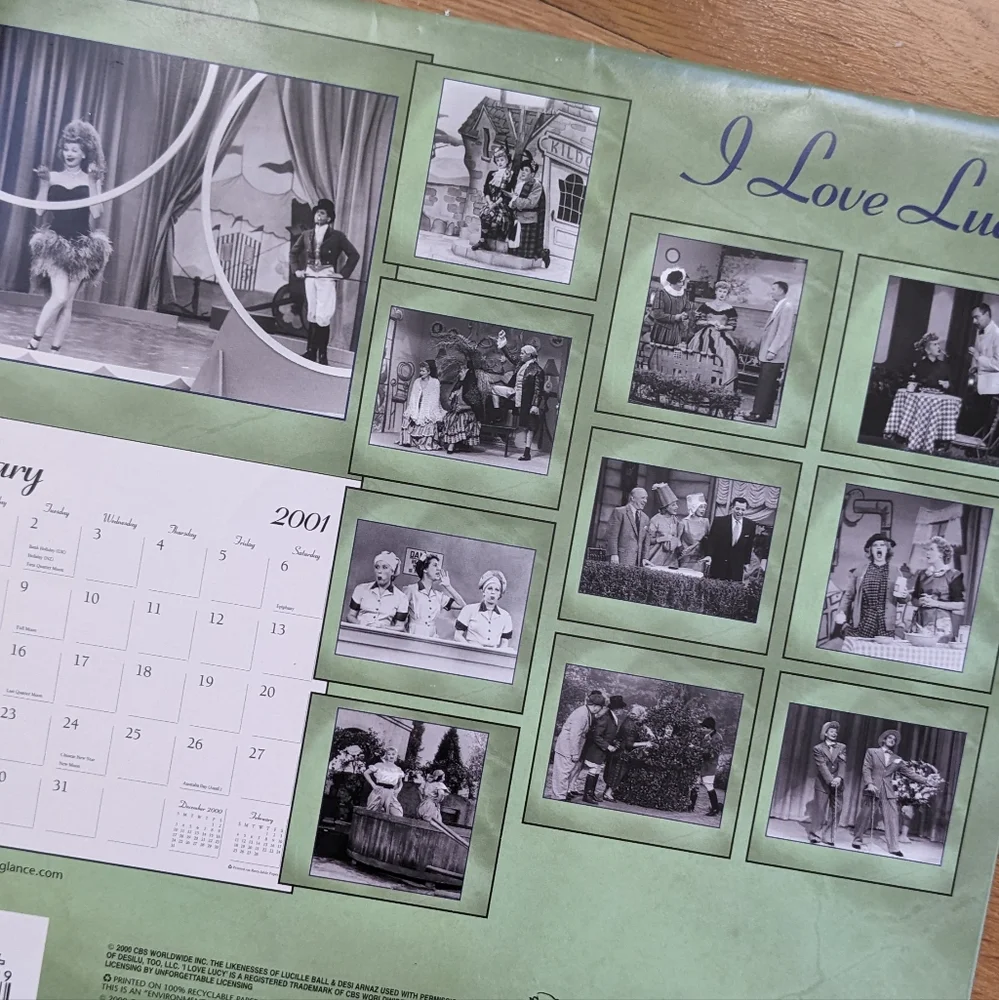 I Love Lucy 50th Anniversary 2001 Collector Calendar. Unused.